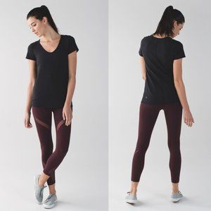 Lululemon Burgundy Luon Wrap Mesh High Times Pants